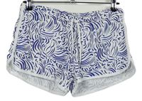 Dámské bílo-tmavomodré vzorované bavlněné kraťasy Primark 