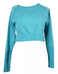 Dámské tyrkysové sportovní crop triko 