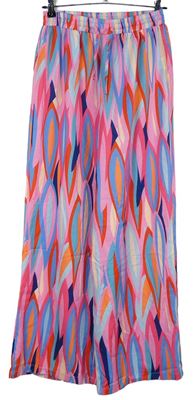 Dámské barevně vzorované palazzo kalhoty 