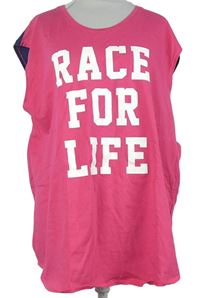 Dámské tmavorůžovo-tmavomodré tričko s nápisem 