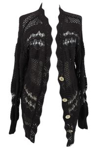 Dámský tmavohnědý háčkovaný propínací oversized svetr River Island 