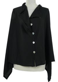 Dámské černé úpletové pončo 