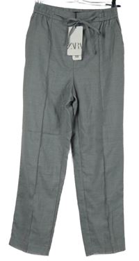 Nové - Dámské šedé kalhoty s puky Zara 