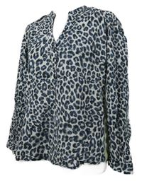 Dámská tmavomodro-bílá vzorovaná halenka Emily van der Bergh