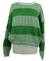 Dámský zeleno-bílý pruhovaný svetr Shein 