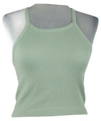 Dámský světlezelený žebrovaný crop top Primark 