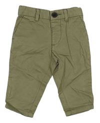 Khaki plátěné chino kalhoty s proužkem River Island