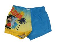 Modro-žluté nohavičkové plavky s Mickey Mousem Disney