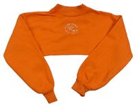 ORanžová crop mikina s potiskem a všitým topem River Island