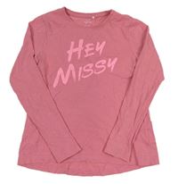 Růžové triko s nápisem Name it