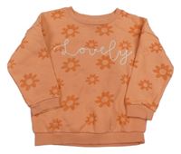 Lososová květinová mikina s nápisem TU