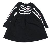 Černé bavlněné šaty s kostrou H&M