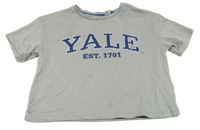 Světlešedé crop tričko s nápisem H&M