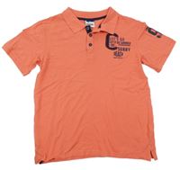 Růžovo-oranžové polo tričko s potiskem Yigga