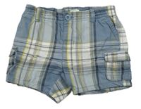 Modro-bílo-žluté vzorované kraťasy Benetton