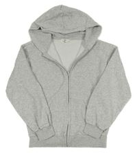 Světlešedá melírovaná propínací mikina s kapucí H&M