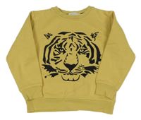 Žluto-hořčicová mikina s tygrem H&M