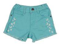 Tyrkysové riflové kraťasy s motýlky Kids