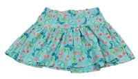 Tyrkysová bavlněná sukně s motýly Kids