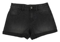 Černé melírované riflové kraťasy Benetton