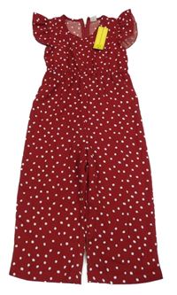 Nový - Červený puntíkatý kalhotový overal Shein