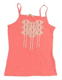 Neonově růžový top s potiskem H&M