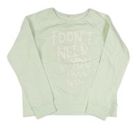 Zelenkavá mikina s třpytivým nápisem zn. H&M