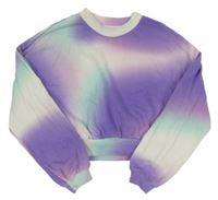 Fialovo-pomněnkovo-bílá crop mikina zn. H&M