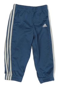 Modrošedé sportovní tepláky s logem Adidas