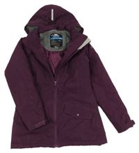 Vínový funkční šusťákový zimní kabát s kapucí Trespass