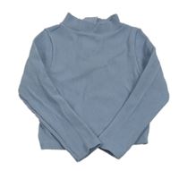 Modré žebrované triko se stojáčkem Primark