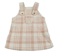 Světlerůžovo-bílé kostkované fleecové laclové šaty George