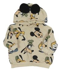 Béžová mikina s Mickeym a kapucí H&M