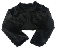 Černé kožešinové podšité bolerko 