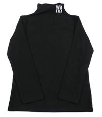 Černá fleecová mikina se stojáčkem a nápisem 