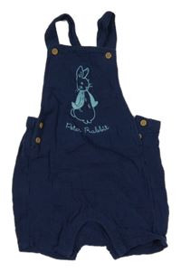 Tmavomodré mušelínové laclové kraťasy se zajícem 