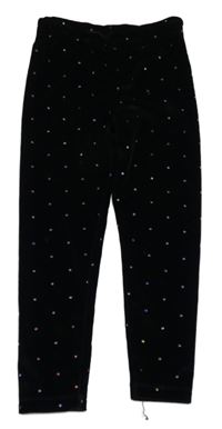 Černé puntíkaté sametové legíny Nutmeg