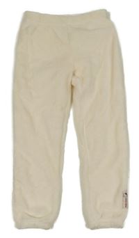 Smetanové chlupaté pyžamové kalhoty H&M