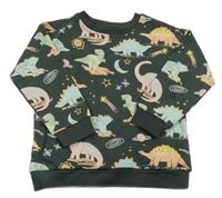 Tmavošedá mikina s dinosaury George