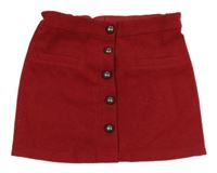 Červená vlněná sukně s gombíky Next