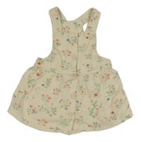 Béžové teplákové laclové šaty s kytičkami 