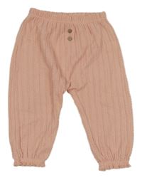 Světlerůžové tepláky s 3D proužky Topomini