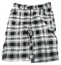Černo-bílé kostkované plátěné kraťasy Chapter young