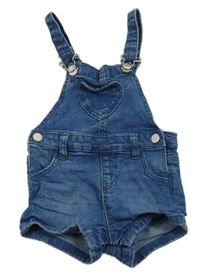 Modré riflové laclové kraťasy se srdcem Denim Co.