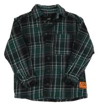 Tmavozeleno-bílo-černá kostkovaná košilová bunda Shoeby