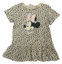 Béžovo-černá vzorovaná šatová tunika s Minnie H&M