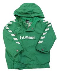 Zelená šusťáková sportovní bunda s kapucí Hummel