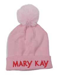 Světlerůžová čepice s bambulí - Mary kay