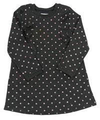 Šedé teplákové šaty s puntíky Primark 