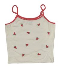 Bílo-růžový crop top s melounem New Look 